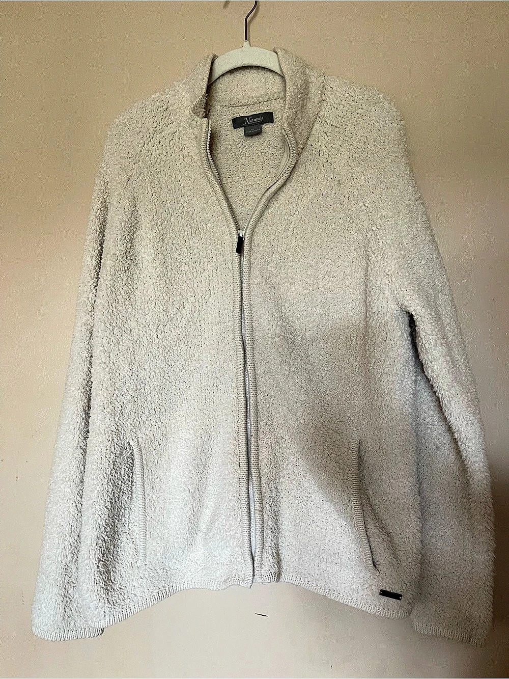 Natural Reflections Teddy Fleece Jacket in White XL Like New